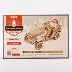 3D Wooden Puzzle Army Jeep – 1:18 Model Kit